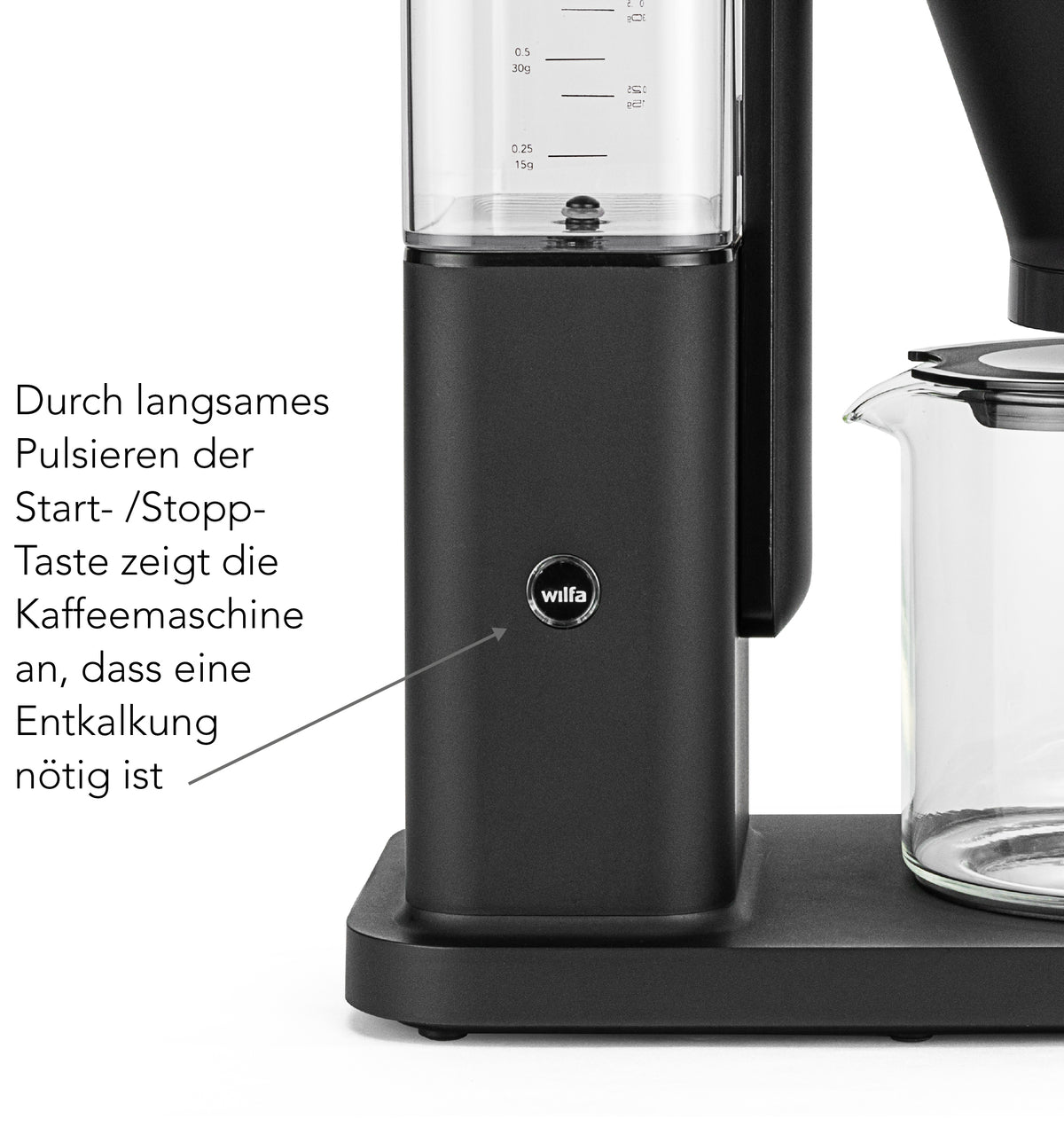 Wilfa Filterkaffeemaschine ZENSE, manueller Tropfstopp, 1,25l, schwarz