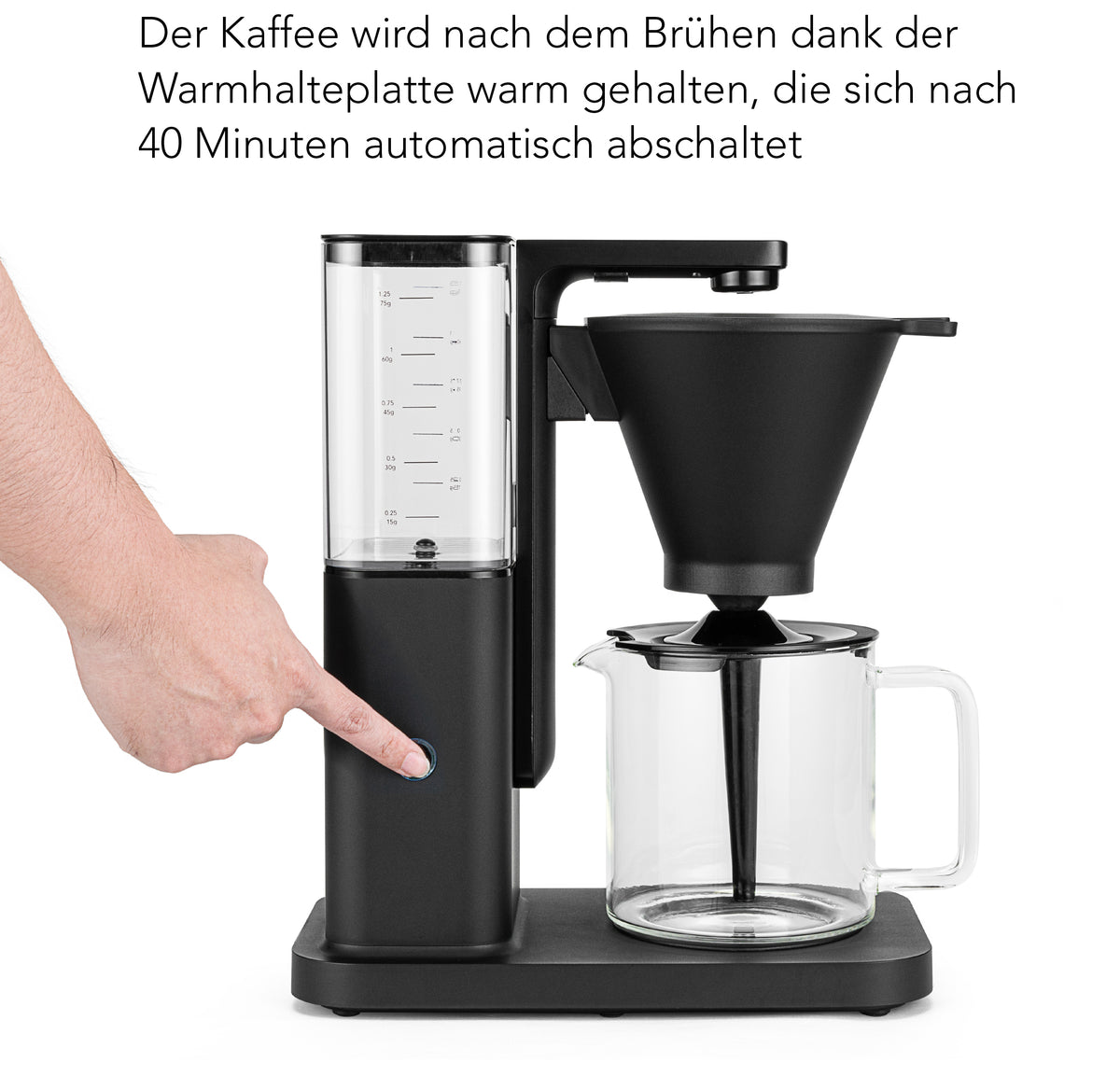 Wilfa Filterkaffeemaschine ZENSE, automatischer Tropfstopp, 1,25l, schwarz