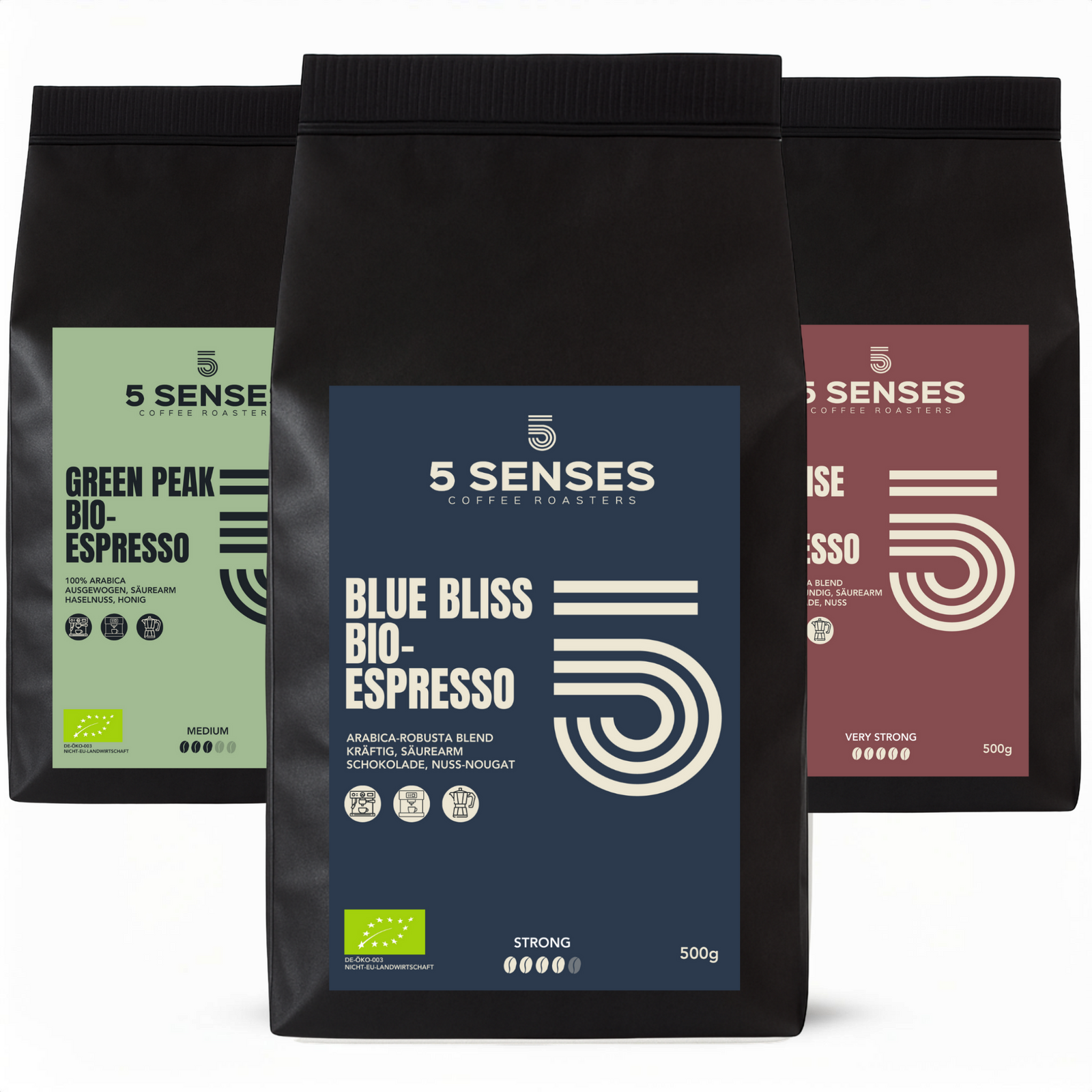 Versand PROBIERPAKET VOLLAUTOMAT 3ER SET ORIGINALS 5 Senses Coffee