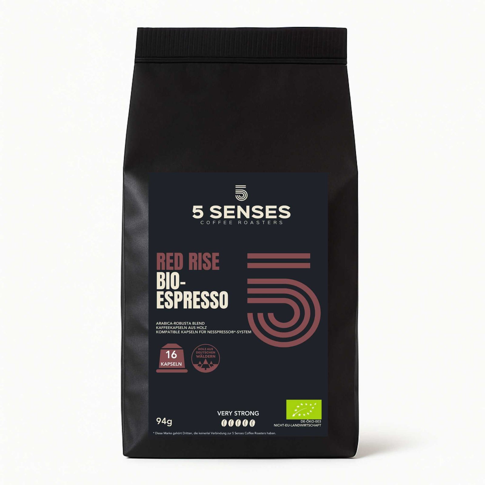 Versand 16 Kapseln ORIGINALS RED RISE BLEND ESPRESSO KAFFEEKAPSELN  (BIO) ITALIENISCH DUNKEL - BITTERSCHOKOLADE, EDLE NUSS